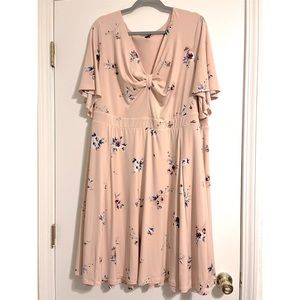 Torrid size 4 pastel pink floral dress.
